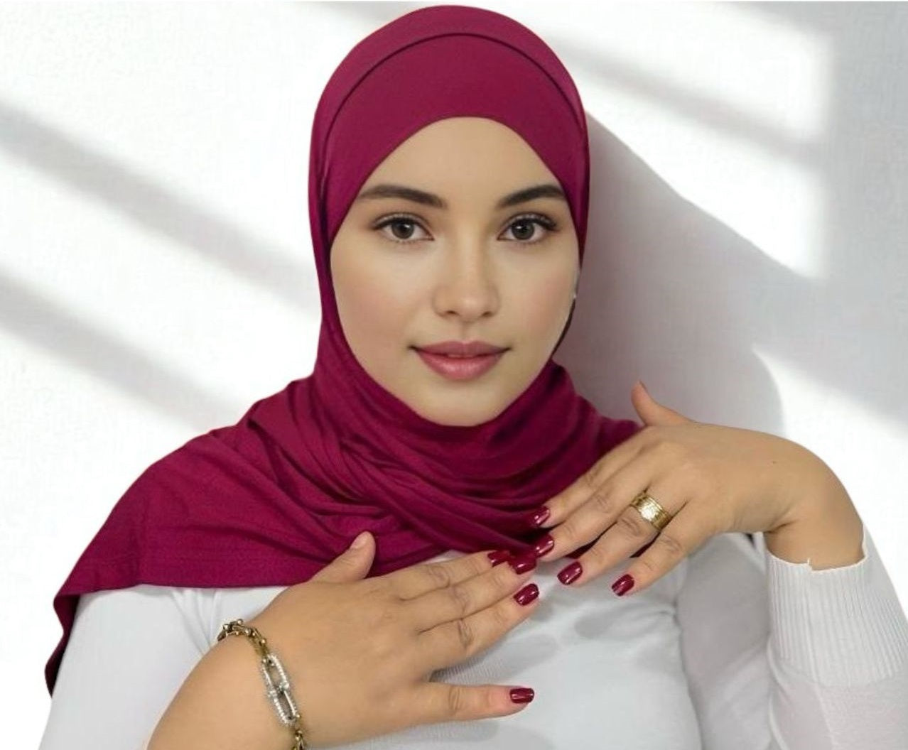 Hijab Rouge sans dentelle