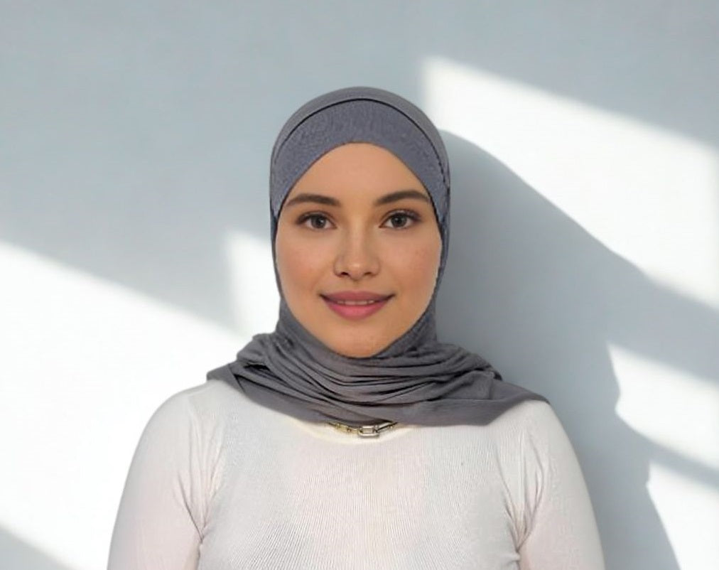 Hijab Gris sans dentelle