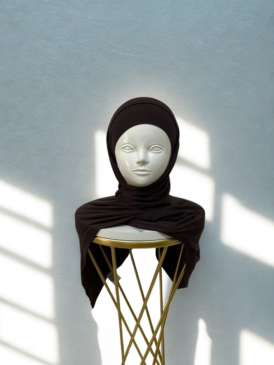Hijab Marron sans dentelle