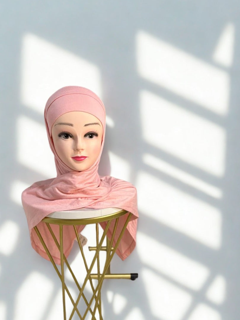 Hijab Rose sans dentelle