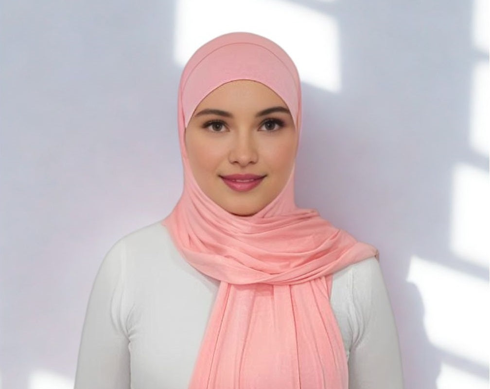 Hijab Rose sans dentelle