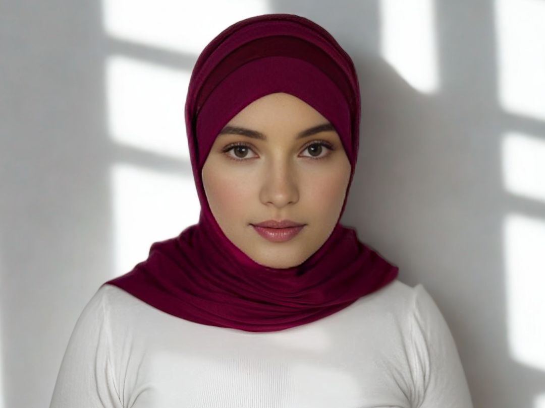 Hijab Rouge avec dentelle