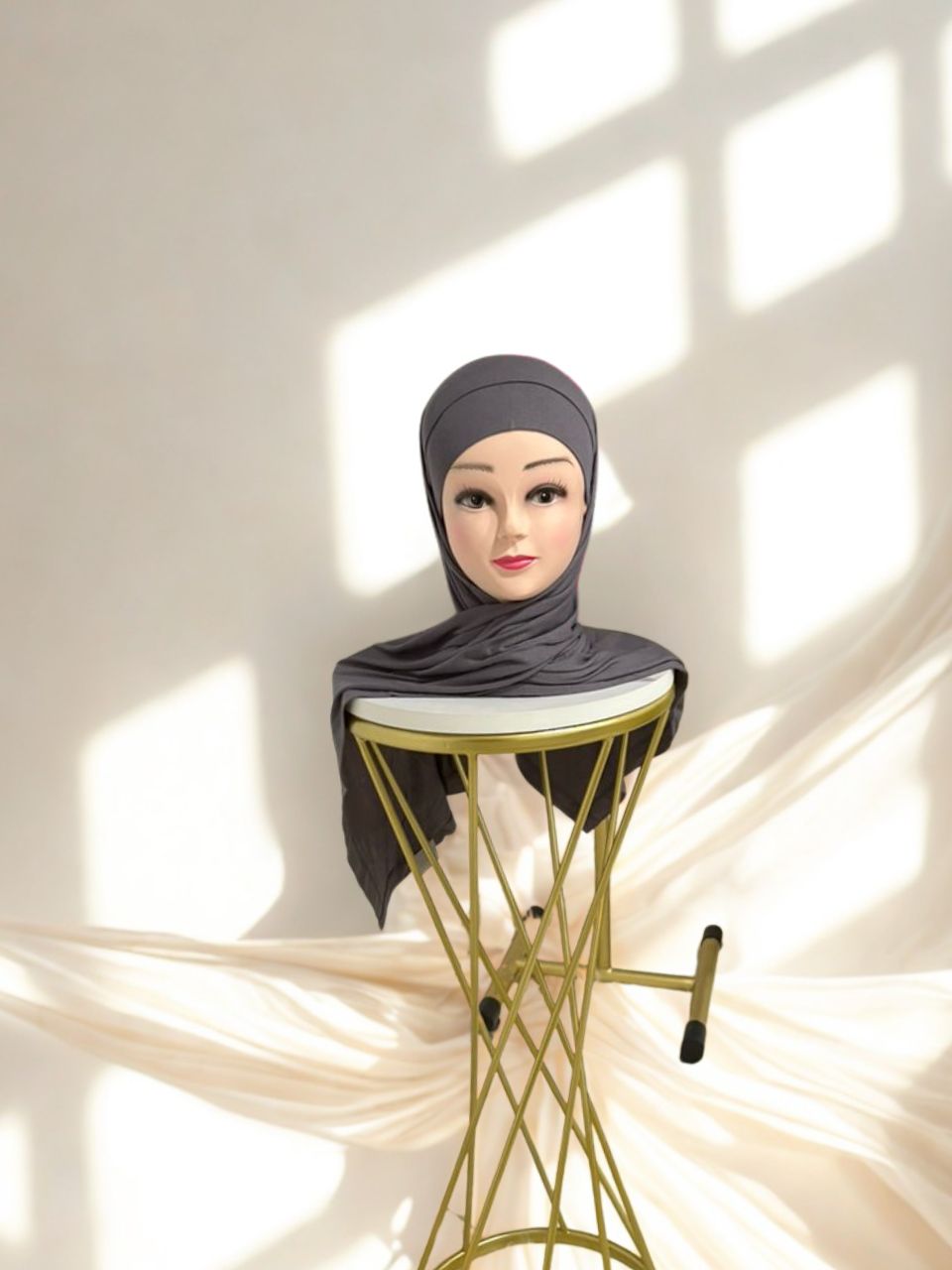 Hijab Gris sans dentelle